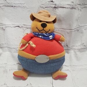 Figi Presentables Cowboy Teddy Bear Plush Gift Holder Ornament 6-inch Stuffed